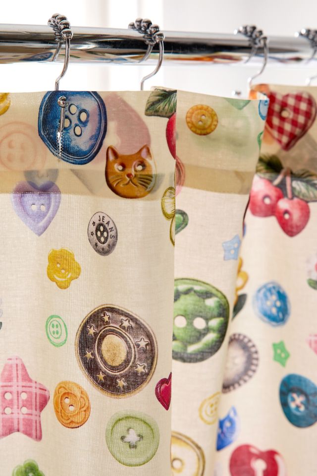 Quinn Modern Collage Patterned Shower Curtain #2