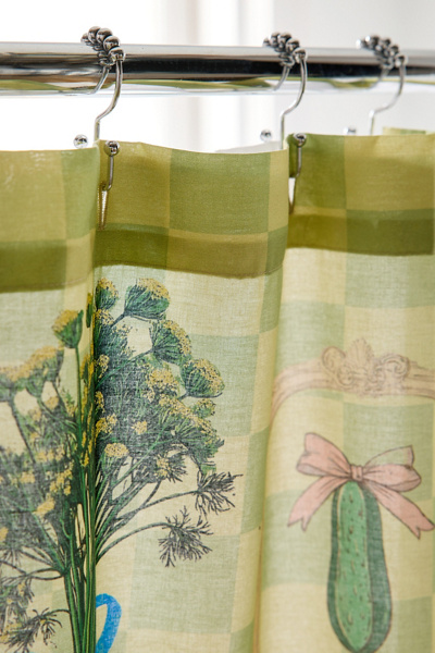 Quinn Modern Pickle Collage Patterned Shower Curtain