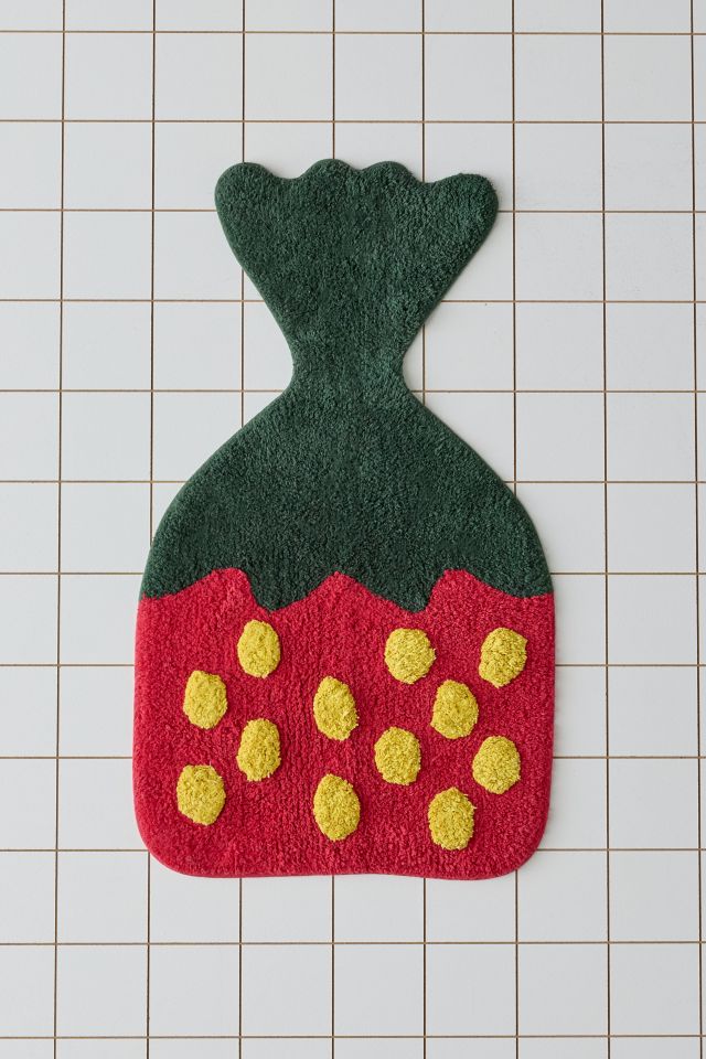 Strawberry Candy Shaped Plush Tufted Bath Mat #1