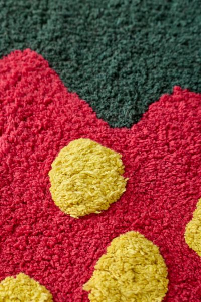 Strawberry Candy Shaped Plush Tufted Bath Mat