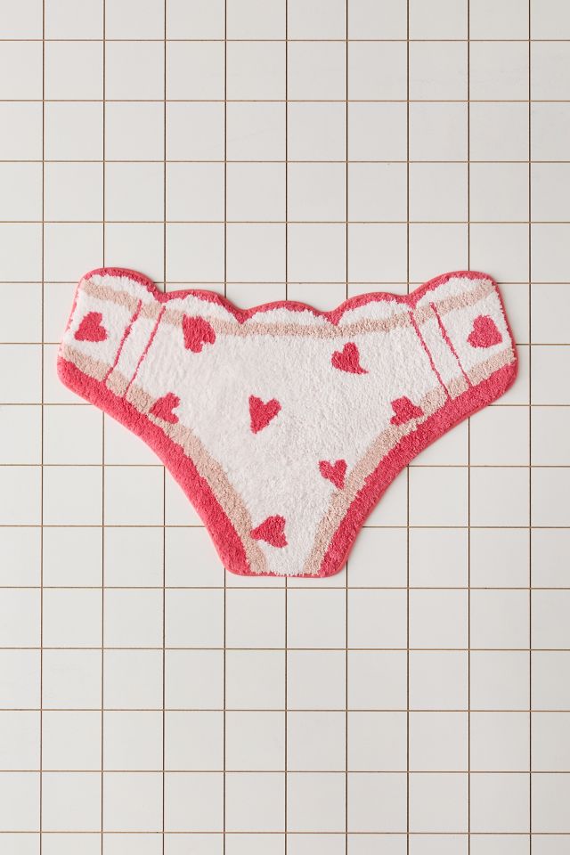 Heart Undies Plush Tufted Bath Mat #1