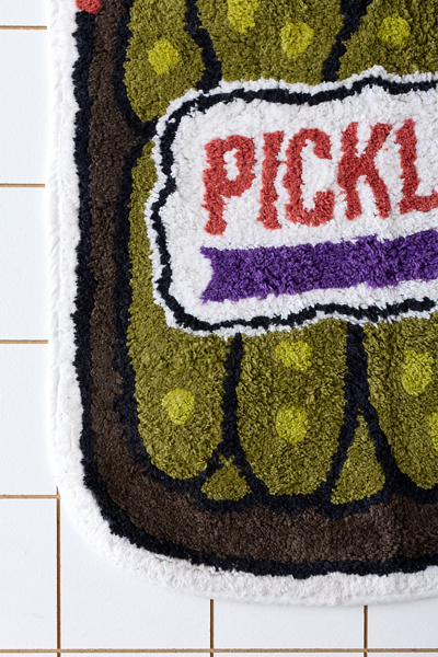 Pickle Jar Shaped Plush Tufted Bath Mat - Thumbnail 3