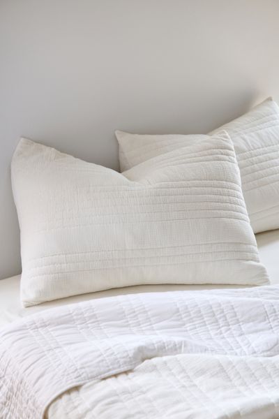 Urban Outfitters Atmosphere Quilted Sham Set In White At