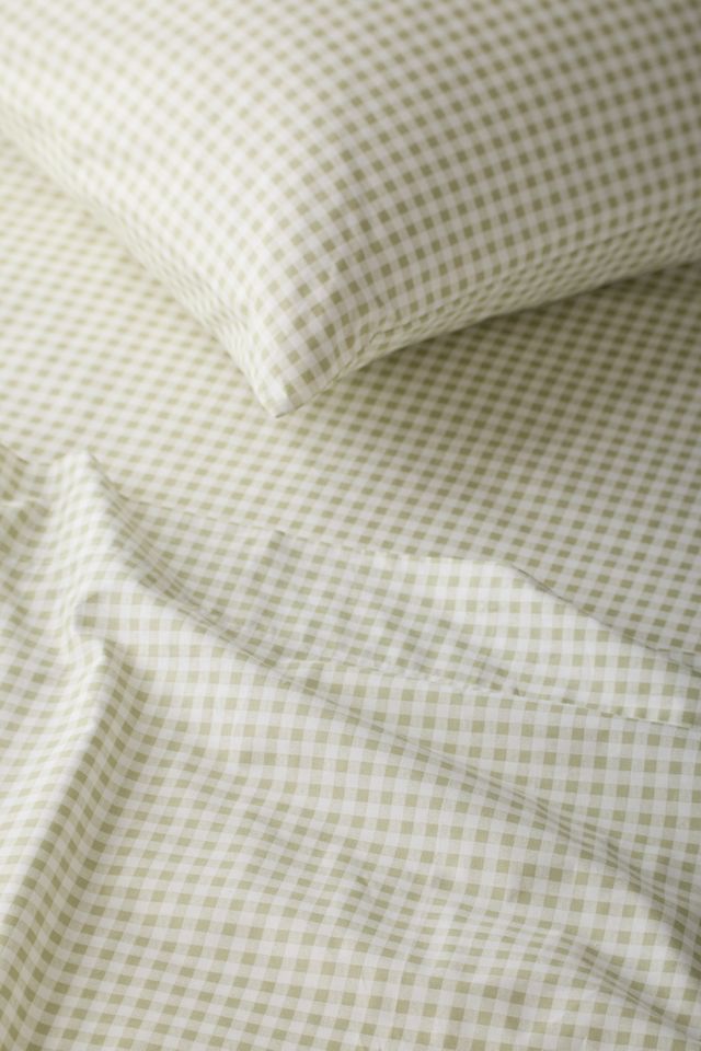 Gingham Patterned Cotton Percale Sheet Set #1