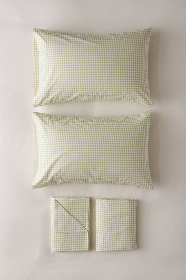 Gingham Patterned Cotton Percale Sheet Set #2