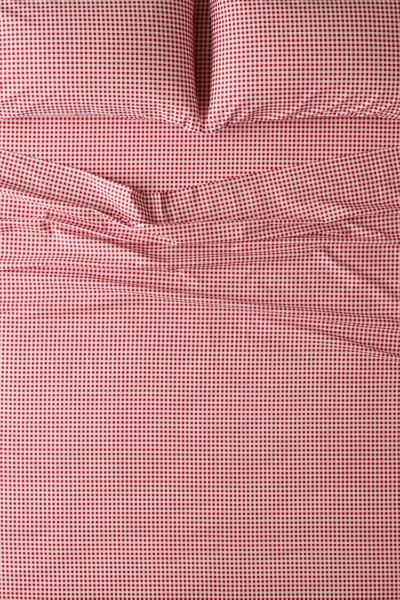 Gingham Patterned Cotton Percale Sheet Set