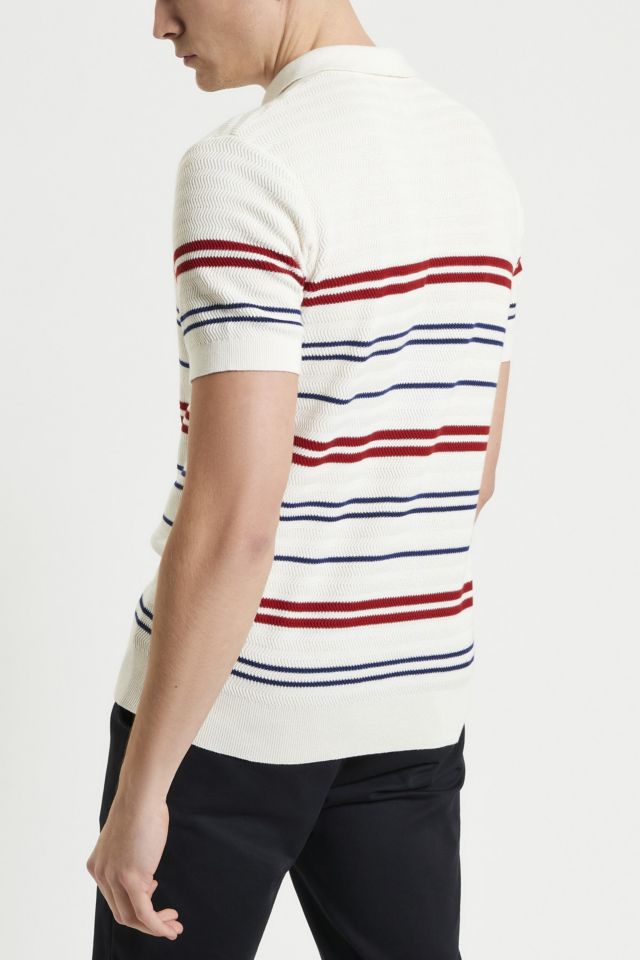 Ben Sherman Herringbone Striped Polo Shirt #1