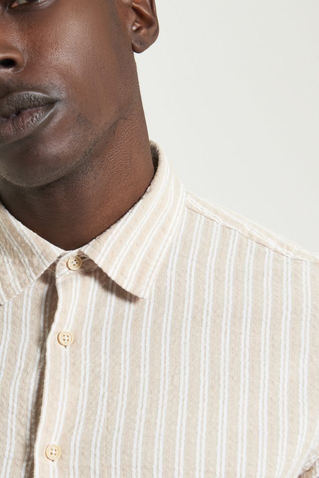 Ben Sherman Seersucker Striped Button Down Shirt #1