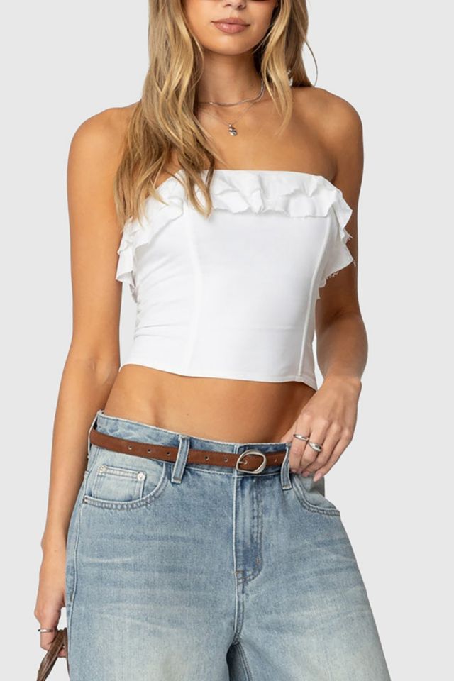 Edikted Litsa Ruffled Linen Look Corset #3