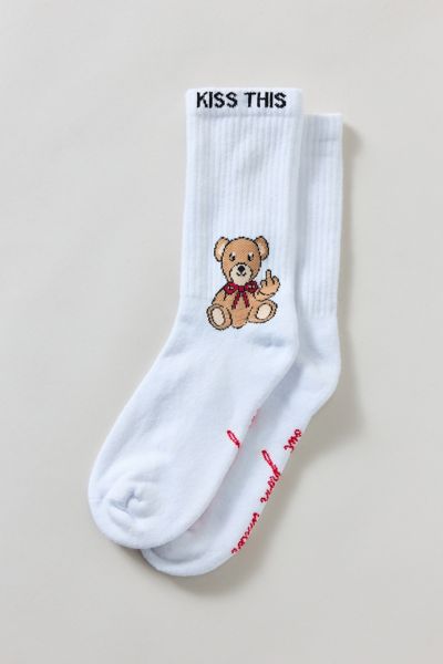 Out From Under Kiss This Bear Crew Sock