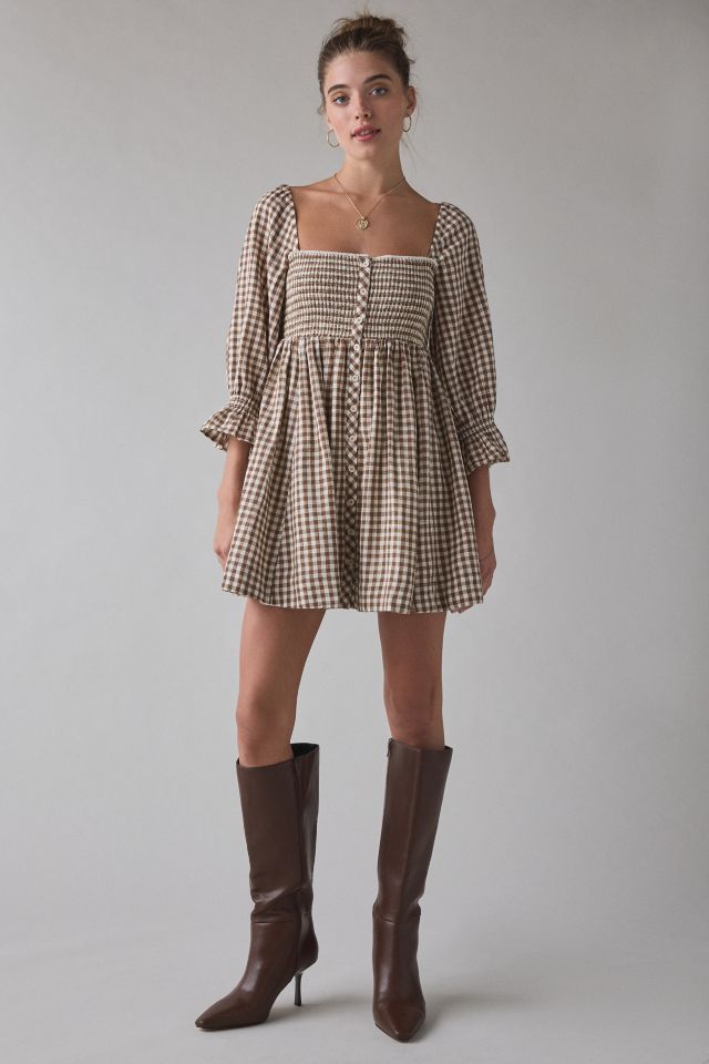Kimchi Blue Cute As A Button Puff Sleeve Babydoll Mini Dress #2