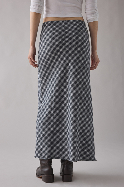 Kimchi Blue Lexi Check Low-Rise Cotton Maxi Skirt