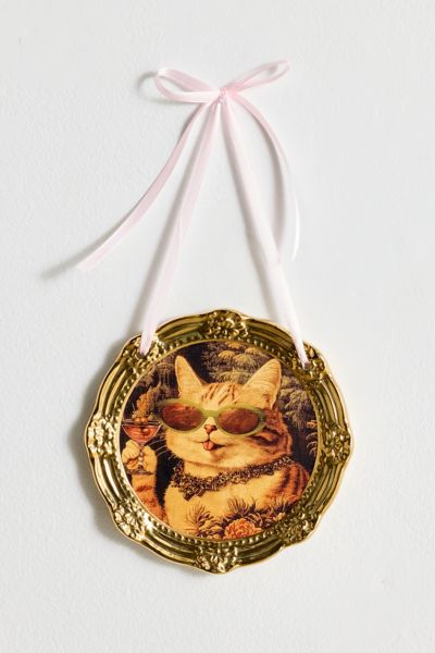 Sassy Kitty Ceramic Hanging Wall Tile