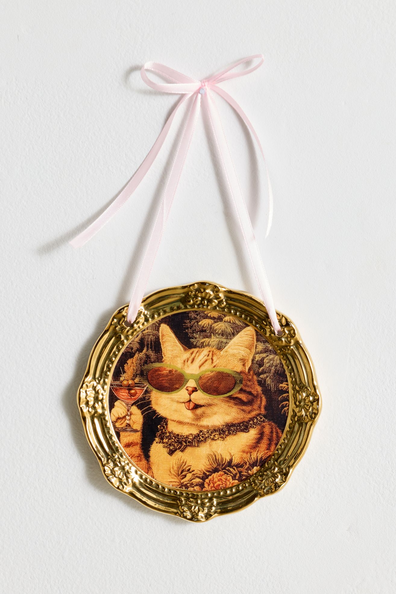 Sassy Kitty Ceramic Hanging Wall Tile - Cocktail, Regular, ONE SIZE