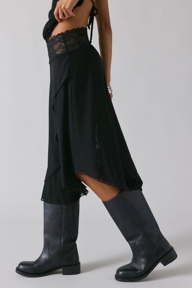 Kimchi Blue Ethereal Lace Trim Semi-Sheer Mesh Midi Skirt #3