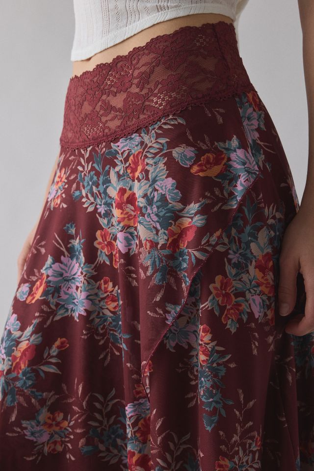 Kimchi Blue Ethereal Lace Trim Semi-Sheer Mesh Midi Skirt #2