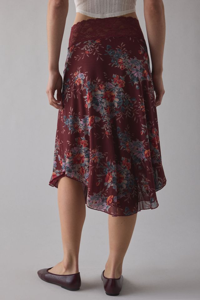 Kimchi Blue Ethereal Lace Trim Semi-Sheer Mesh Midi Skirt #3