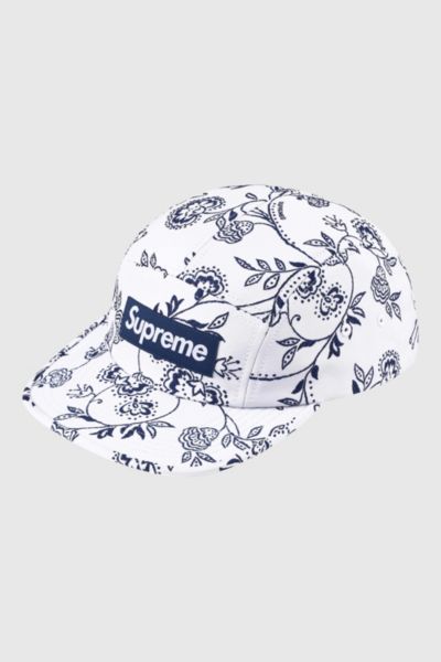 Supreme Floral Jacquard Camp Cap In White, Men's At Urban Outfitters