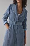 Azalea Wang Kaya Faux Fur Trim Denim Trench Coat