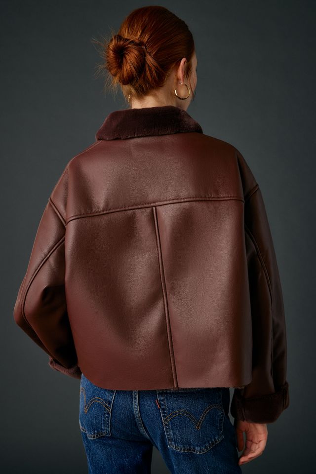 Kimchi Blue Stella Faux Leather + Faux Fur Trim Jacket #2