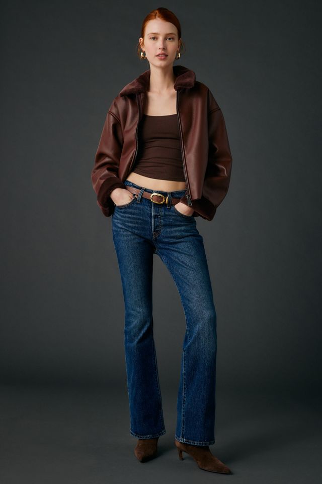Kimchi Blue Stella Faux Leather + Faux Fur Trim Jacket #3