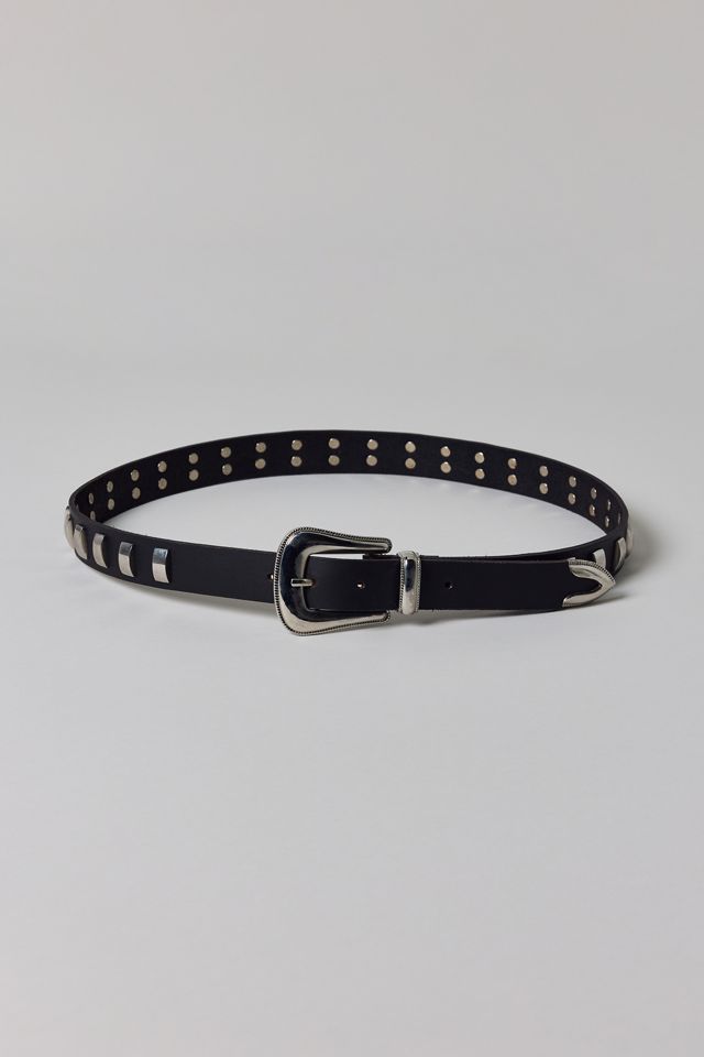 Rectangle Studded Leather Belt #1