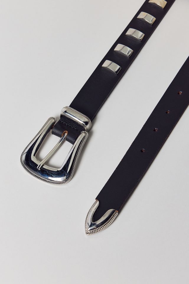Rectangle Studded Leather Belt #2