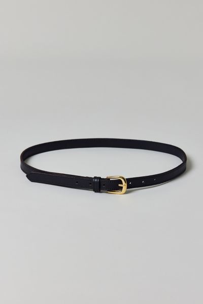 Urban Outfitters Essential Thin Leather Belt In Black/gold, Women's At  In Multi