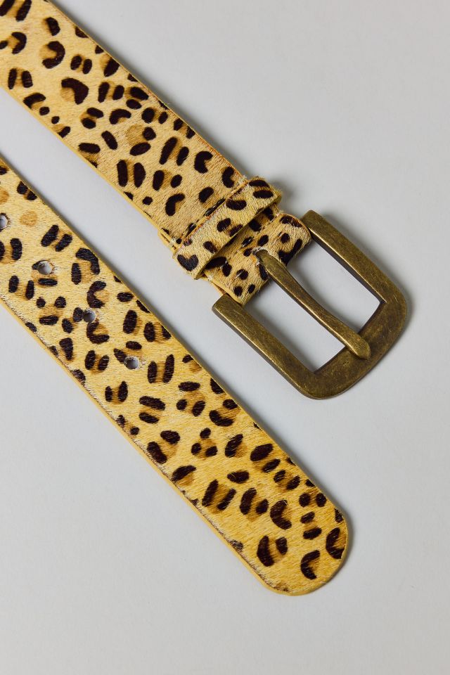 Cheetah Pattern Leather Belt #1