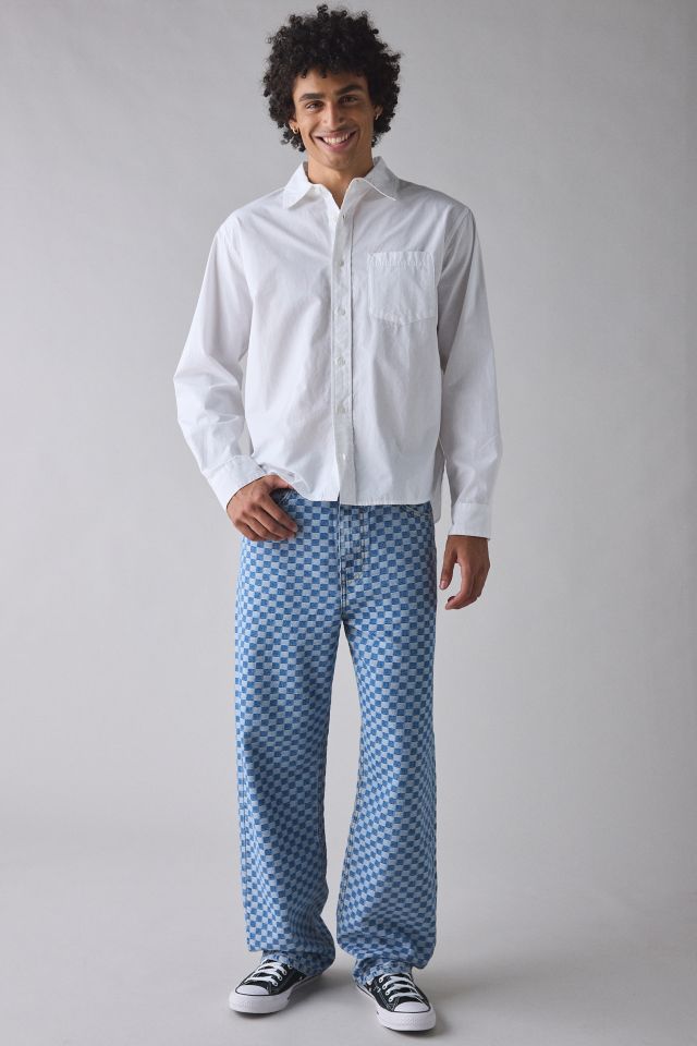 BDG Checkerboard Pattern Baggy Skate Fit Denim Jean #2