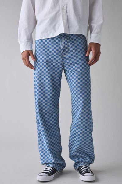 BDG Checkerboard Pattern Baggy Skate Fit Denim Jean