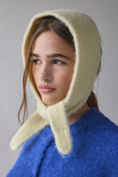 Urban Outfitters Fluffy Triangle Ear Warmer In Light Yellow, Women's At  In Yellow