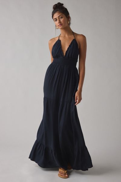 Kimchi Blue Phoebe Open-Back Halter Tiered Maxi Dress Product Page