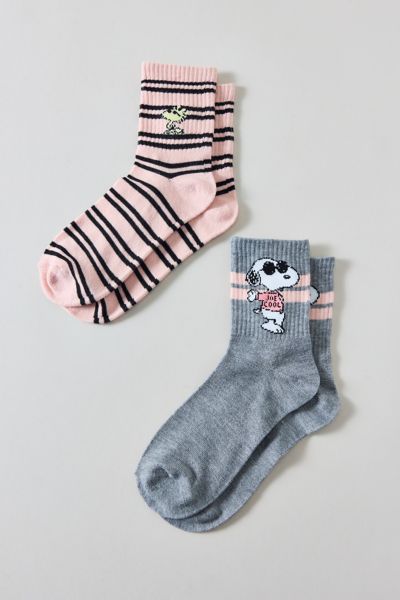 Urban Outfitters Peanuts Snoopy Joe Cool Sock 2-pack In Grey, Women's At  In Multi