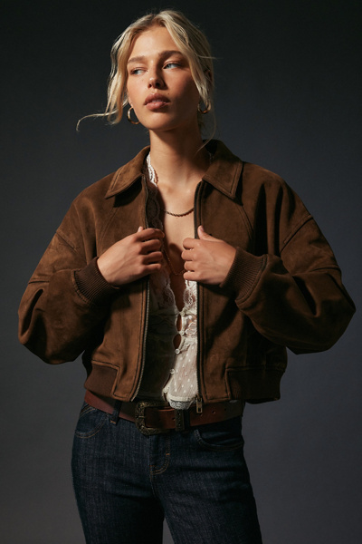 ジャケット・アウター 1990s Urban Equipment Fake Suede Jacket UO Jennifer Cropped Faux Suede Bomber Jacket | Urban Outfitters