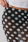 UO Dottie Sheer Mesh Polka Dot Midi Skirt
