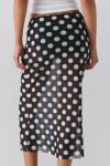 UO Dottie Sheer Mesh Polka Dot Midi Skirt