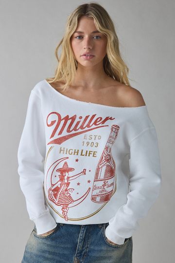 Peanuts Snoopy Comic Strip Graphic Crew Neck Sweatshirt