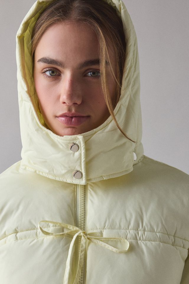 Daisy Street Willow Tie-Front Bow Cropped Puffer Jacket #1