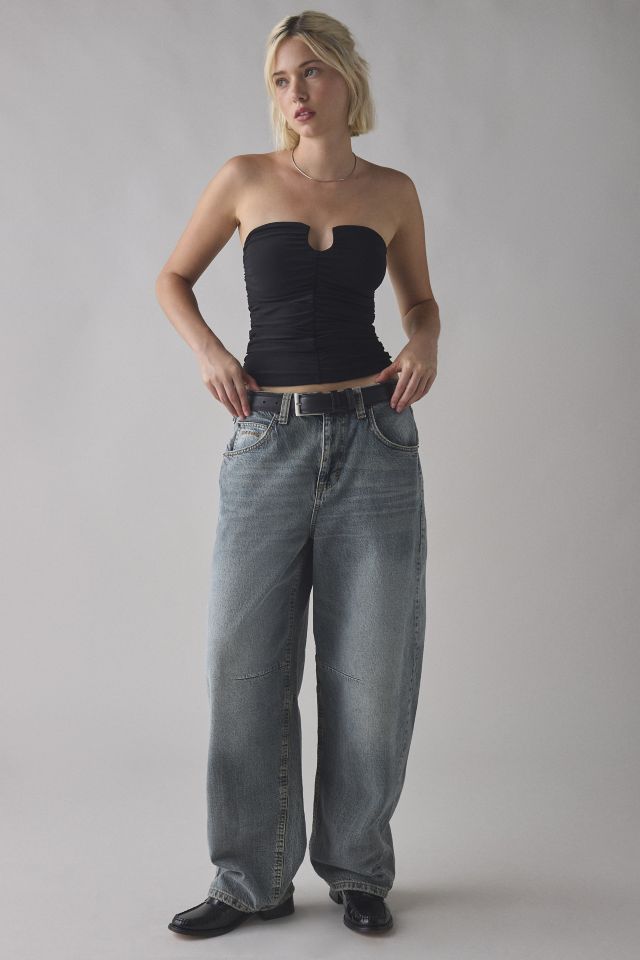 UO Evie Ruched Cutout Tube Top