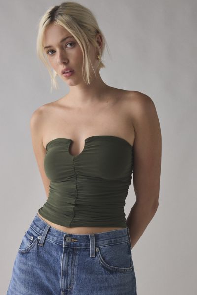 UO Evie Ruched Cutout Tube Top