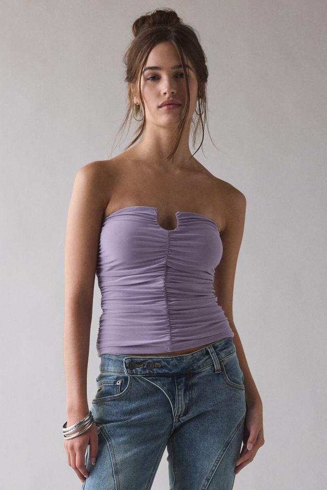 UO Evie Ruched Cutout Tube Top #3