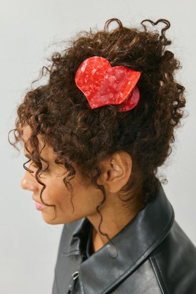 Urban Outfitters Solar Eclipse Hand Painted Claw Clip In Red Heart, Women's At  In Red
