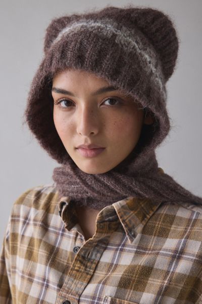 Urban Outfitters Teddy Knit Bonnet In Brown, Women's At  In Red