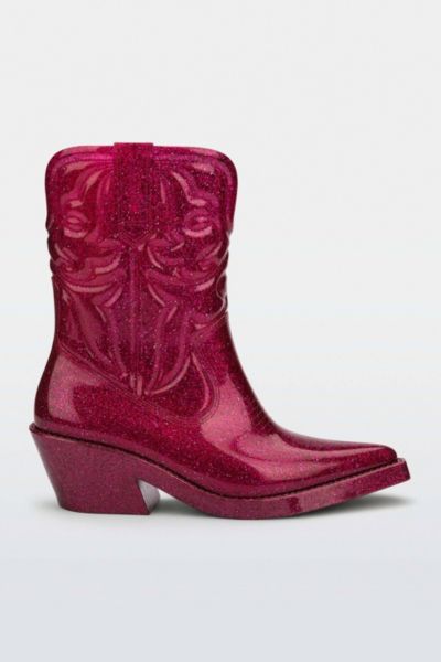 Melissa Texas Jelly Cowboy Boot In Glitter Pink, Women's At Urban Outfitters