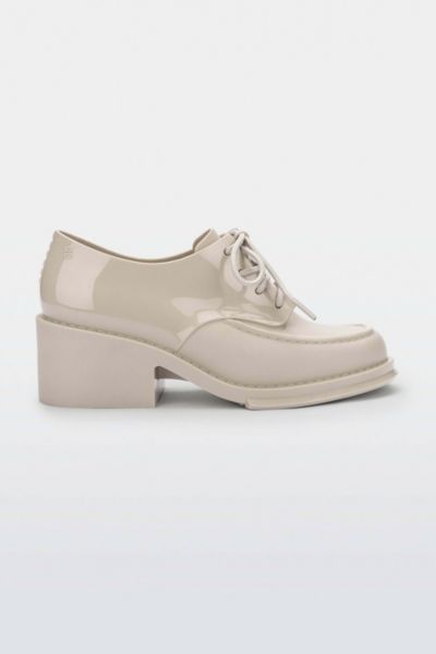 Melissa Tailor Jelly Heeled Oxford In Beige, Women's At Urban Outfitters In White