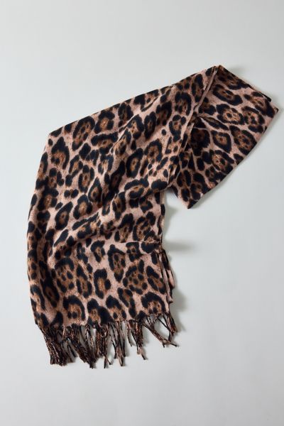 Urban Outfitters Leopard Pattern Woven Scarf In Leopard, Women's At  In Brown