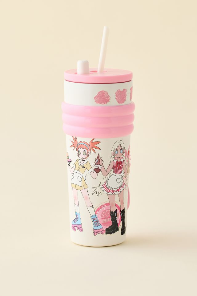 POP MART Peach Riot Rush Hour Series Straw Tumbler Cup #1