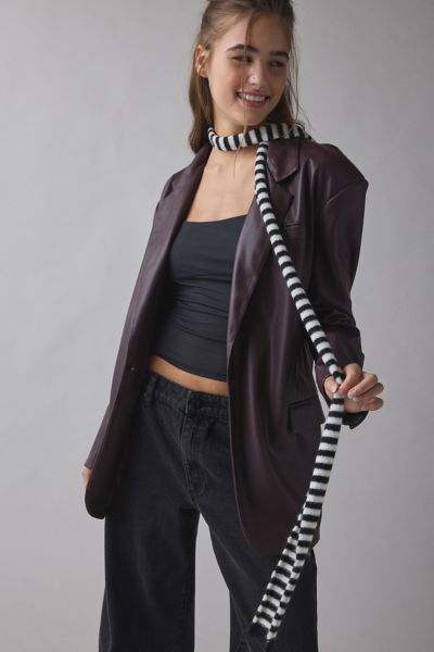 Urban Outfitters Rachel Stripe Pattern Scarf In Black/white, Women's At  In Black