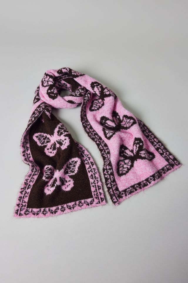 Butterfly Pattern Knit Scarf #1